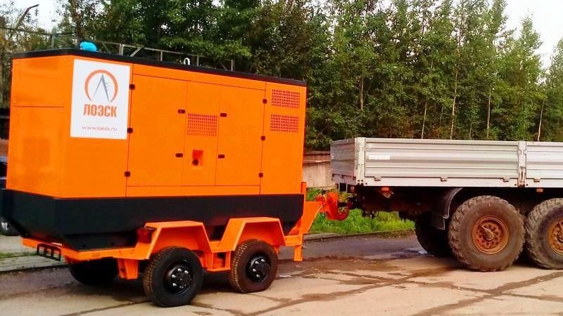 13 ДГУ в кожухе «АБИН» мощностью 160 кВт мобильного исполнения на шасси (прицепе) с системой параллельной работы.
