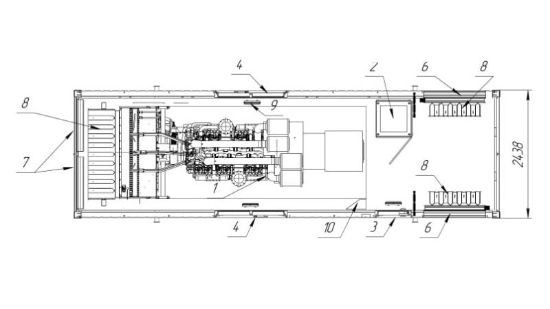 Схема газопоршневого энергоцентра