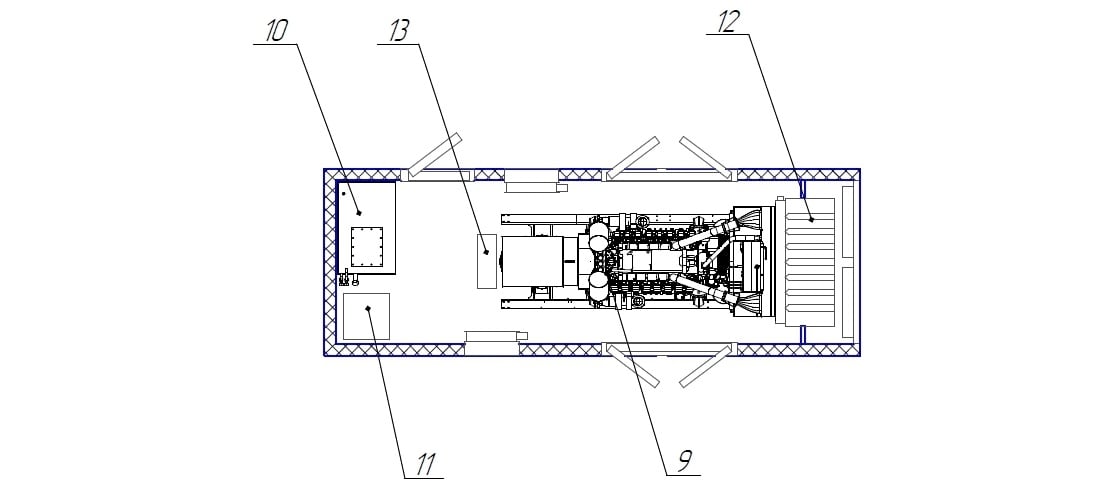 Схема ДЭС БКЭМ НОРД в контейнере