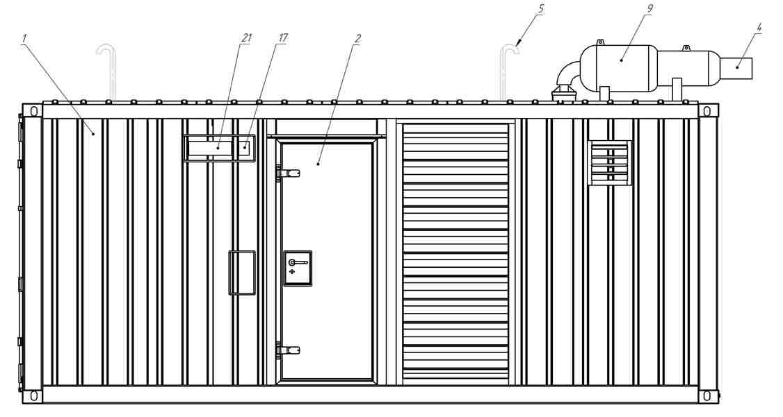 Схема ДГУ блок-контейнер